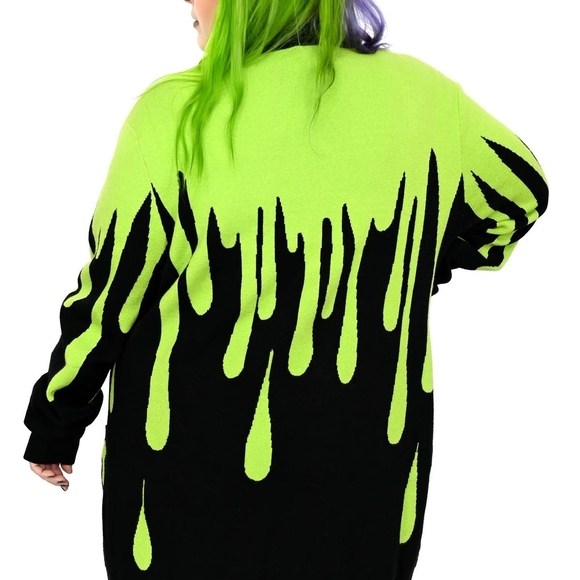 Foxblood Sweaters - Neon Slimed Drip Cardigan